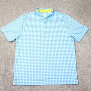 Cutter &‎ Buck Polo Shirt Mens Large Blue CB DryTec Golf Short Sleeve Pullover
